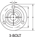 Picture of PF203, 3-BOLT ROUND FLANGE-STAMPED STEEL