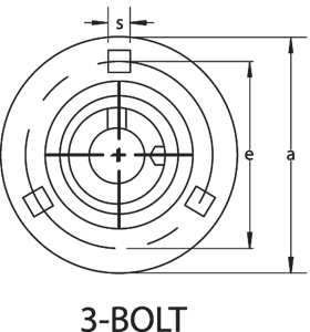 Picture of PF205, 3-BOLT ROUND FLANGE-STAMPED STEEL