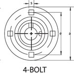 Picture of PF208, 4-BOLT ROUND FLANGE-STAMPED STEEL